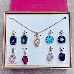 Brand New Unwritten 14K Gold Flash Plated Interchangeable Charm Necklace Set